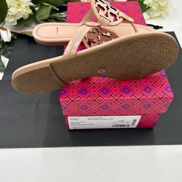 SOLD!!!!!!!     Women’s Tory Burch, seashell, pink sandals, size 8 - Picture 7 of 7
